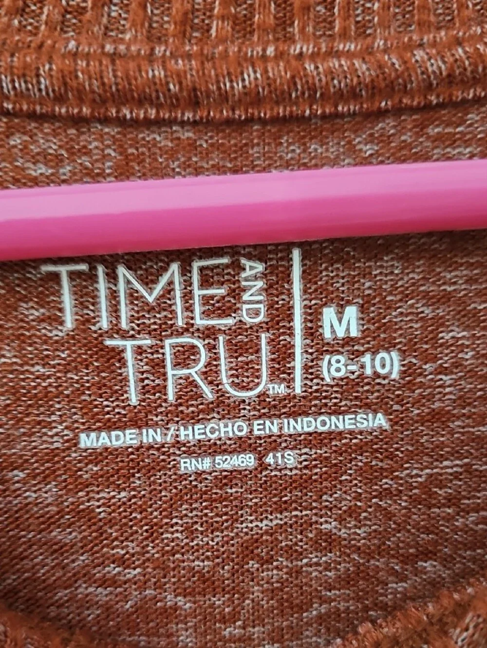Time and Tru Rust Crewneck Sweater